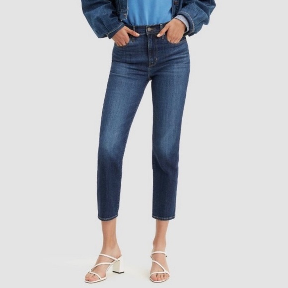 Levi's Denim - Levis 724 Jeans Womens Size 31 High Rise Straight Crop Hi Waist Blue Classic